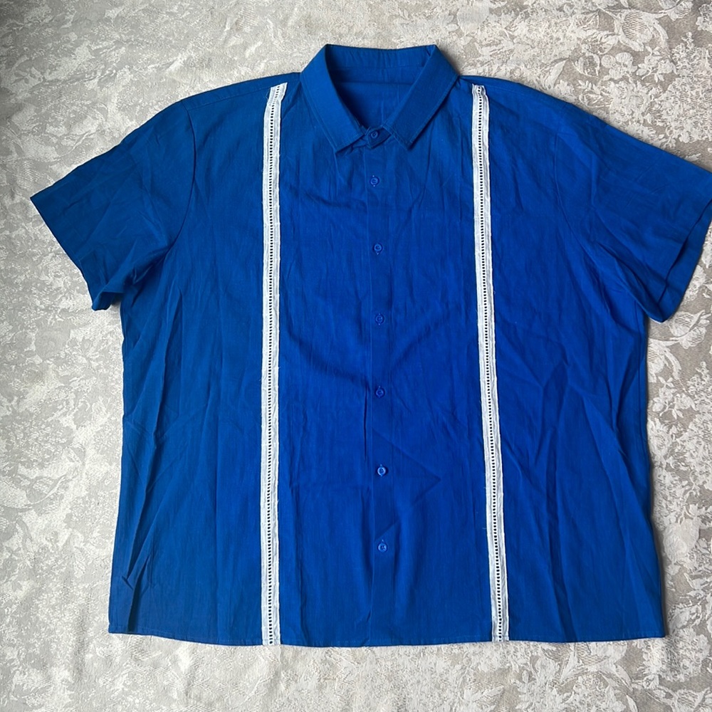 Hestenve Cuban Camp Guayabera Linen Button Shirt